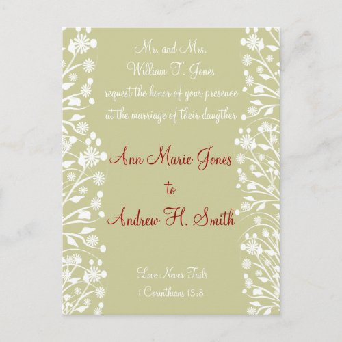 Christian Wedding Invitation Orange White Taupe