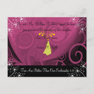 Christian Wedding Invitation Plum Cala Lily Postcard