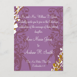 Christian Wedding Invitation Purple Elegance