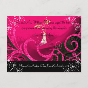 Christian Wedding Invitation Rasberry Cala Lily