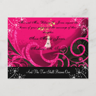 Christian Wedding Invitation Rasberry Cala Lily Postcard