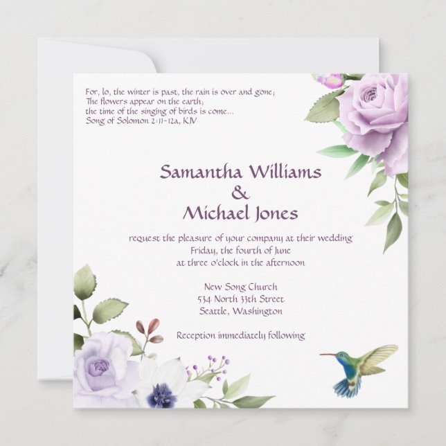 Christian Wedding Invitation - Song of Solomon (Front)