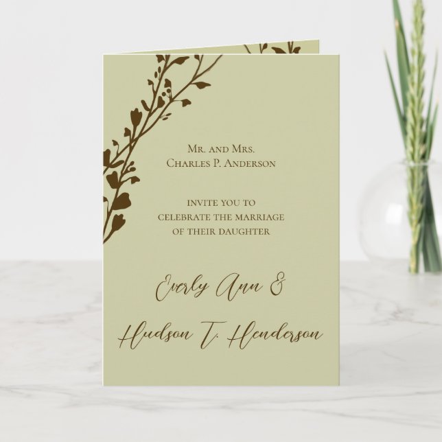 Christian Wedding Invitation-Two Become One Invitation (Front)