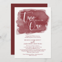 Christian Wedding Invitation - Watercolor Marsala