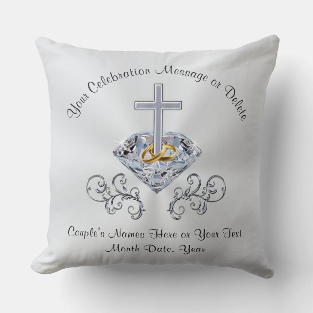 Christian Wedding or Christian Anniversary Gifts Throw Pillow (Front)