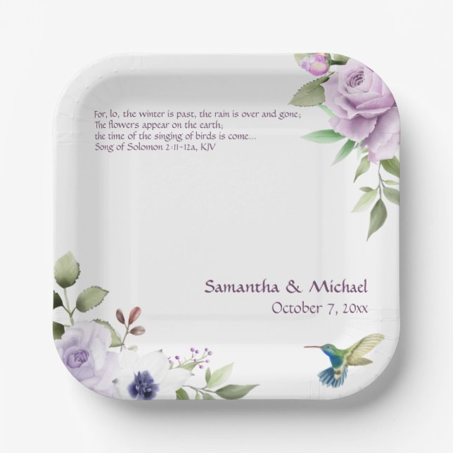 Christian Wedding Paper Plates - Song of Solomon (Front)