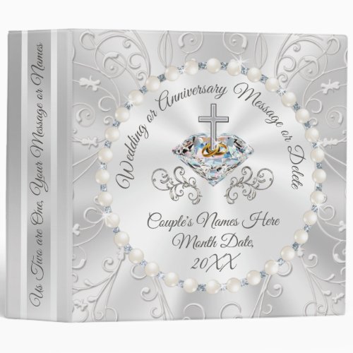 Christian Wedding Photo Album or Anniversary Album 3 Ring Binder