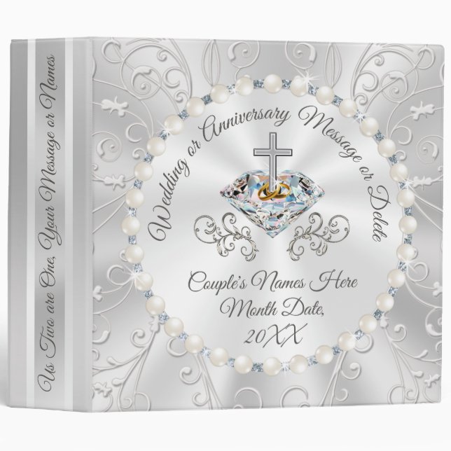 Christian Wedding Photo Album or Anniversary Album 3 Ring Binder (Front/Spine)