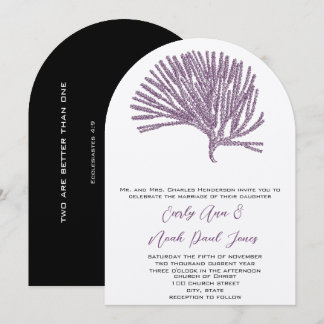 Christian Wedding Plum Coral My Soul Found the One Invitation