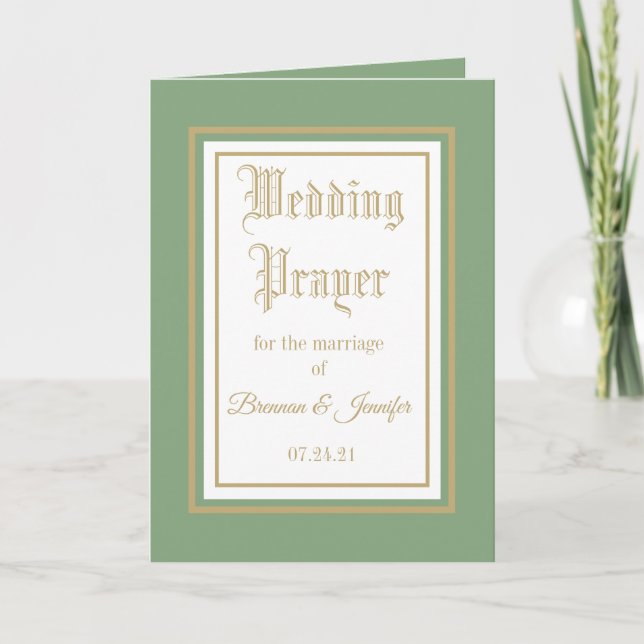 Christian Wedding prayer custom card (Front)