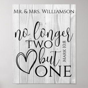 Christian Wedding Scripture Quote Faux Wood Gift Poster