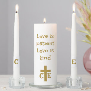 Christian Wedding Unity Candle Set Customizable