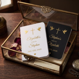 Christian Wedding Vow Book His and Hers Gold Foil