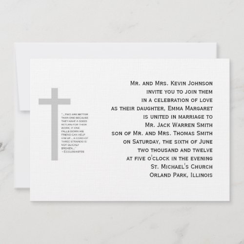 Christian Weddings Cord Three Strands Invitation