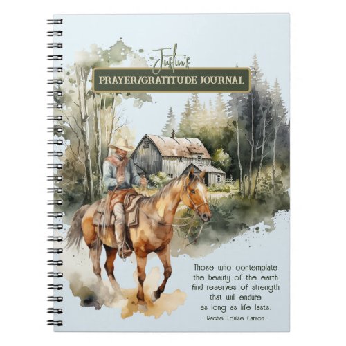 Christian Western Cowboy Nature Horse Barn Notebook