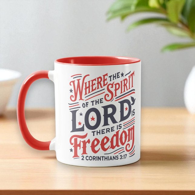 Christian - Where Spirt of God Freedom Patriotic Mug (Creator Uploaded)