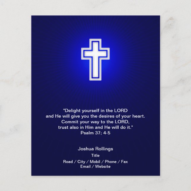 Christian White Cross on navy blue background Flyer (Front)
