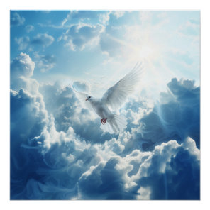 Christian White Dove Holy Heaven Spirit Poster