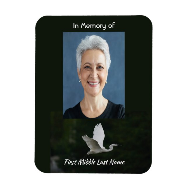 Christian White Egret Bird Memorial Keepsake  Magnet (Vertical)