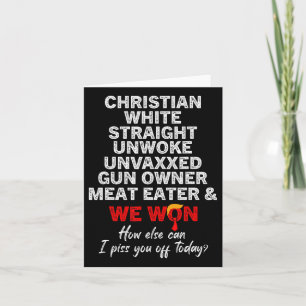 Christian White Straight Unwoke Unvaxxed Gun Owner Card