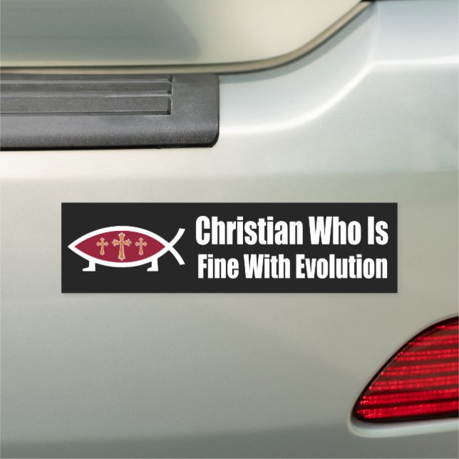 Christian Who Is Fine With Evolution Bumper Magnet (In Situ)