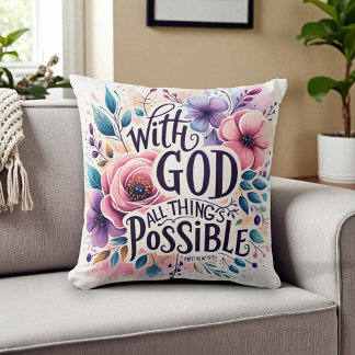 Christian - With God All Things are Possible Throw Pillow