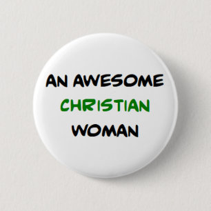 christian woman, awesome button