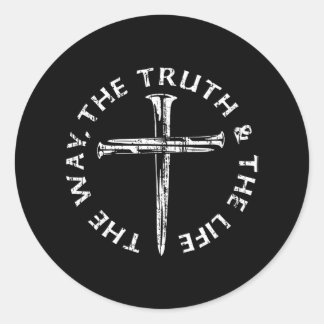 Christian Women Men Jesus The Way Truth Life Classic Round Sticker