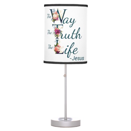 Christian Womens Faith Bible Verse Way Truth Life Table Lamp