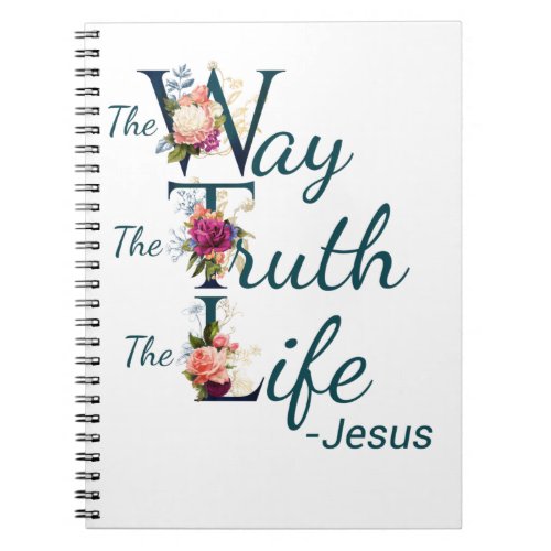 Christian Womens Faith Bible Verse Way Truth Life Notebook