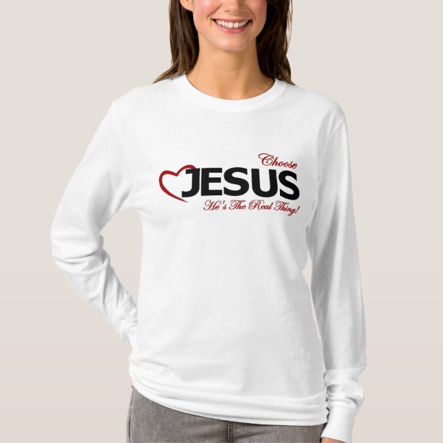 Christian Women's long-sleeve t-shirt Choose Jesus (Front)