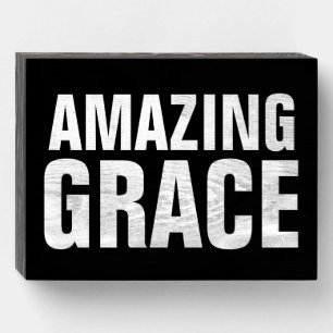 CHRISTIAN Wood Box Signs AMAZING GRACE