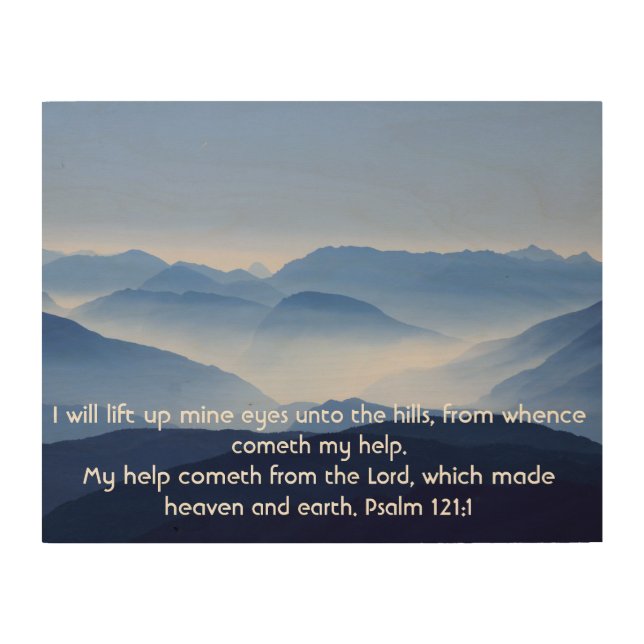 Christian Wood Wall Art - Psalm 121:1-2 (Front)