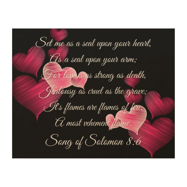 Christian Wood Wall Art Song of Solomon 8:6 (Front)