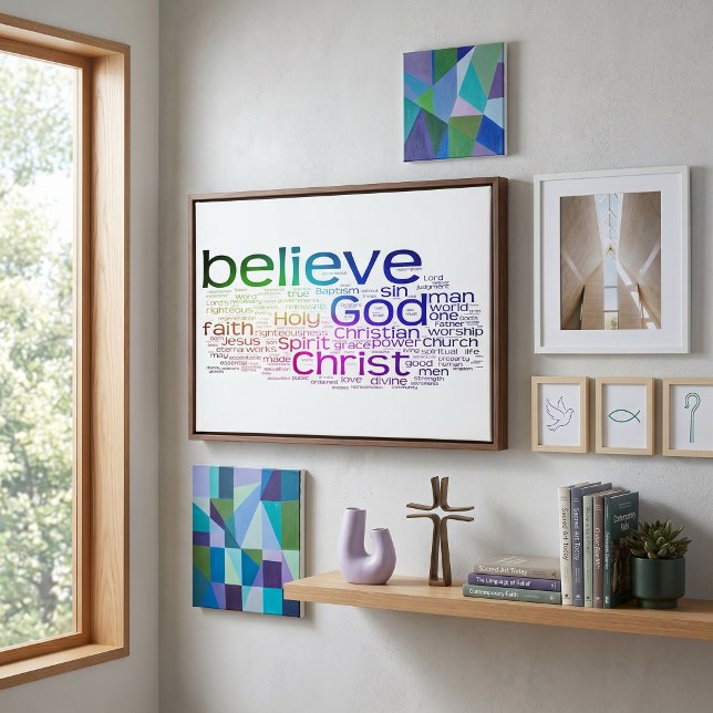 Christian word cloud faux canvas print (Creator Uploaded)