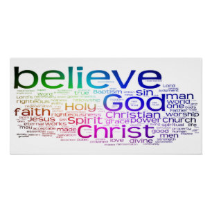 Christian word cloud poster