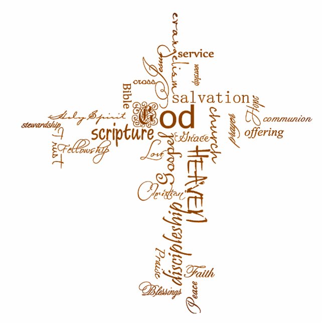 Christian words cross magnet (Front)