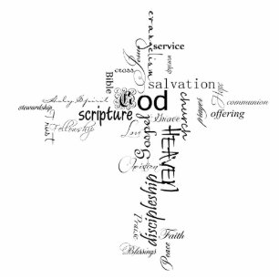 Christian words cross magnet