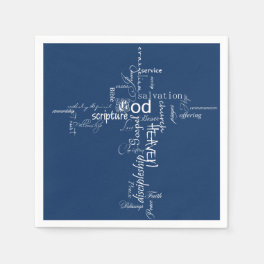 christian words cross napkins