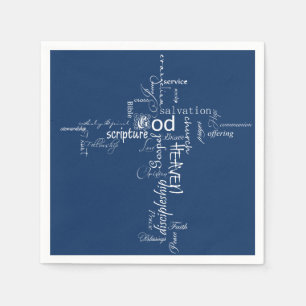 christian words cross napkins