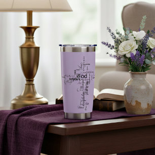 Christian words cross personalized insulated tumbler
