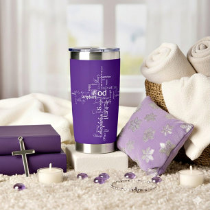 Christian words cross personalized insulated tumbler