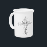 Christian words drink pitcher<br><div class="desc">Christian word collage</div>