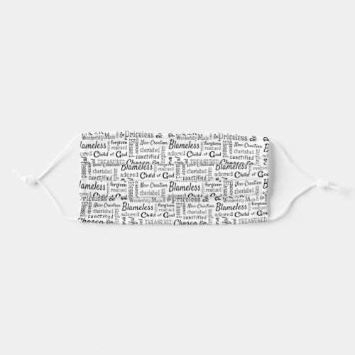 Christian Words of Affirmation Adult Cloth Face Mask