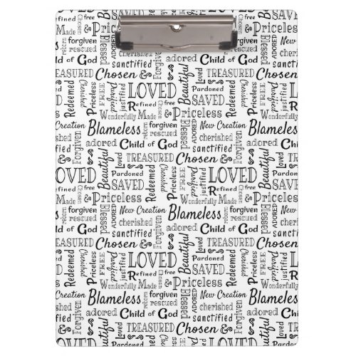 Christian Words of Affirmation Clipboard
