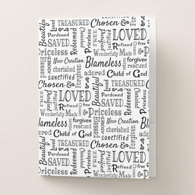 Christian Words of Affirmation Pocket Folder (Front)