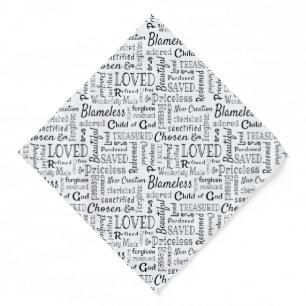 Christian Words of Affirmation Word Art Bandana