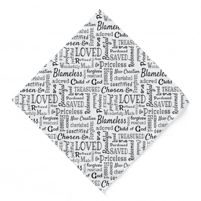 Christian Words of Affirmation Word Art Bandana (Front)