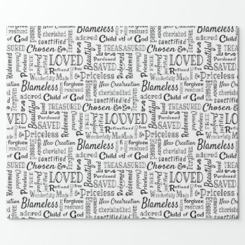 Christian Words Of Affirmation Wrapping Paper by CandiCreations at Zazzle