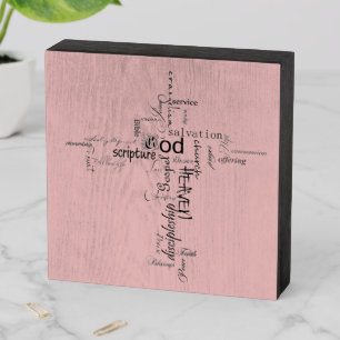Christian words wooden box sign